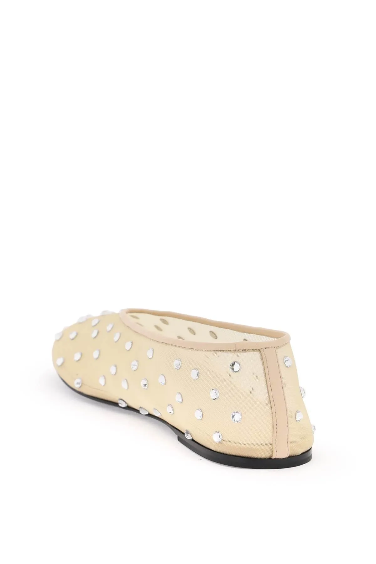 Khaite Marcy Mesh Ballet Flats With Swarovski Crystals