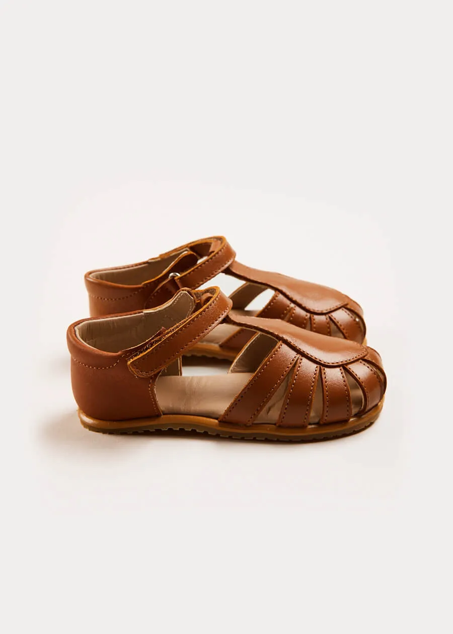 Leather Fishermans Sandals in Brown (21-27EU)