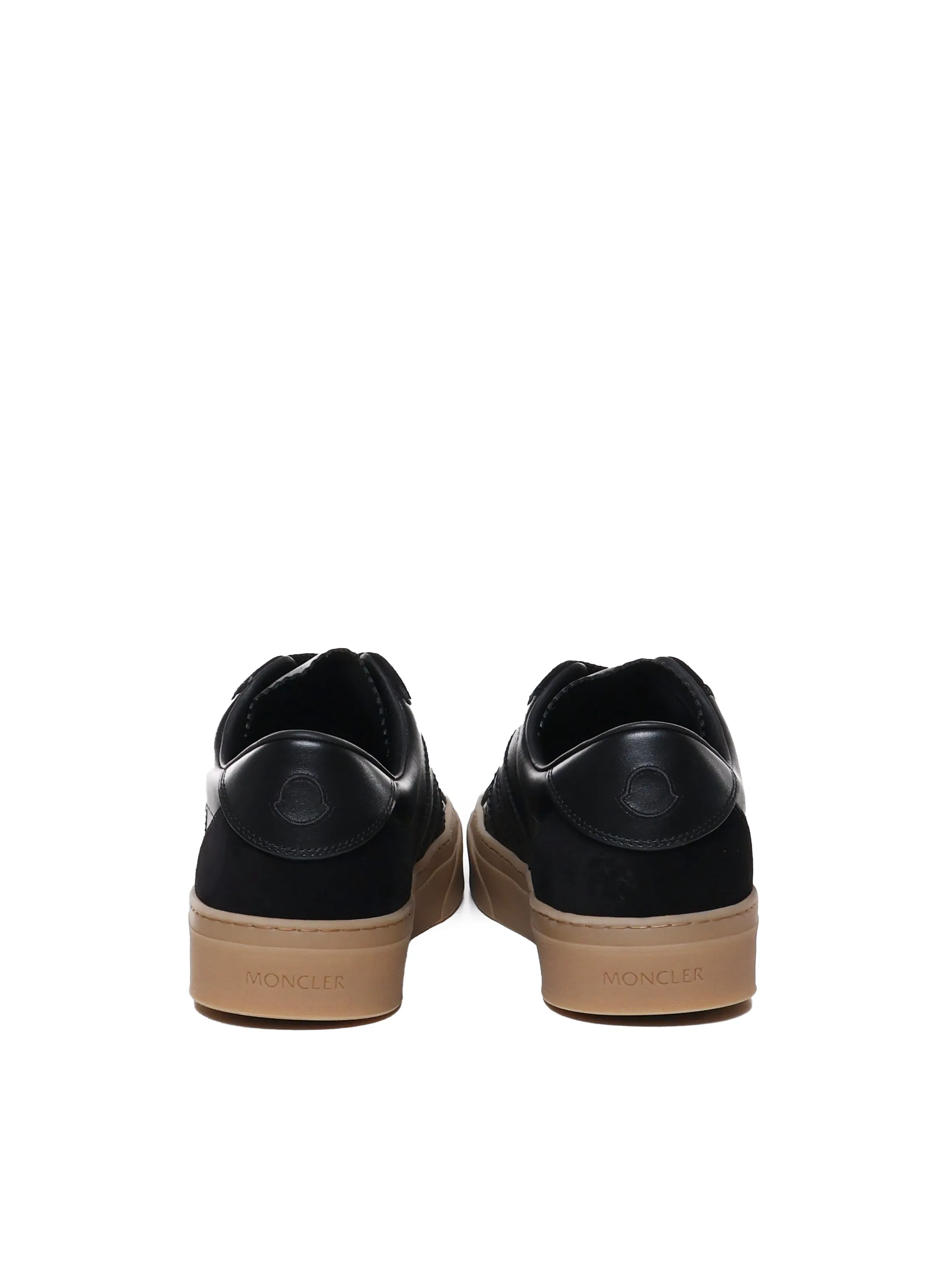 Leather Lace-Up Sneakers Black Biscuit