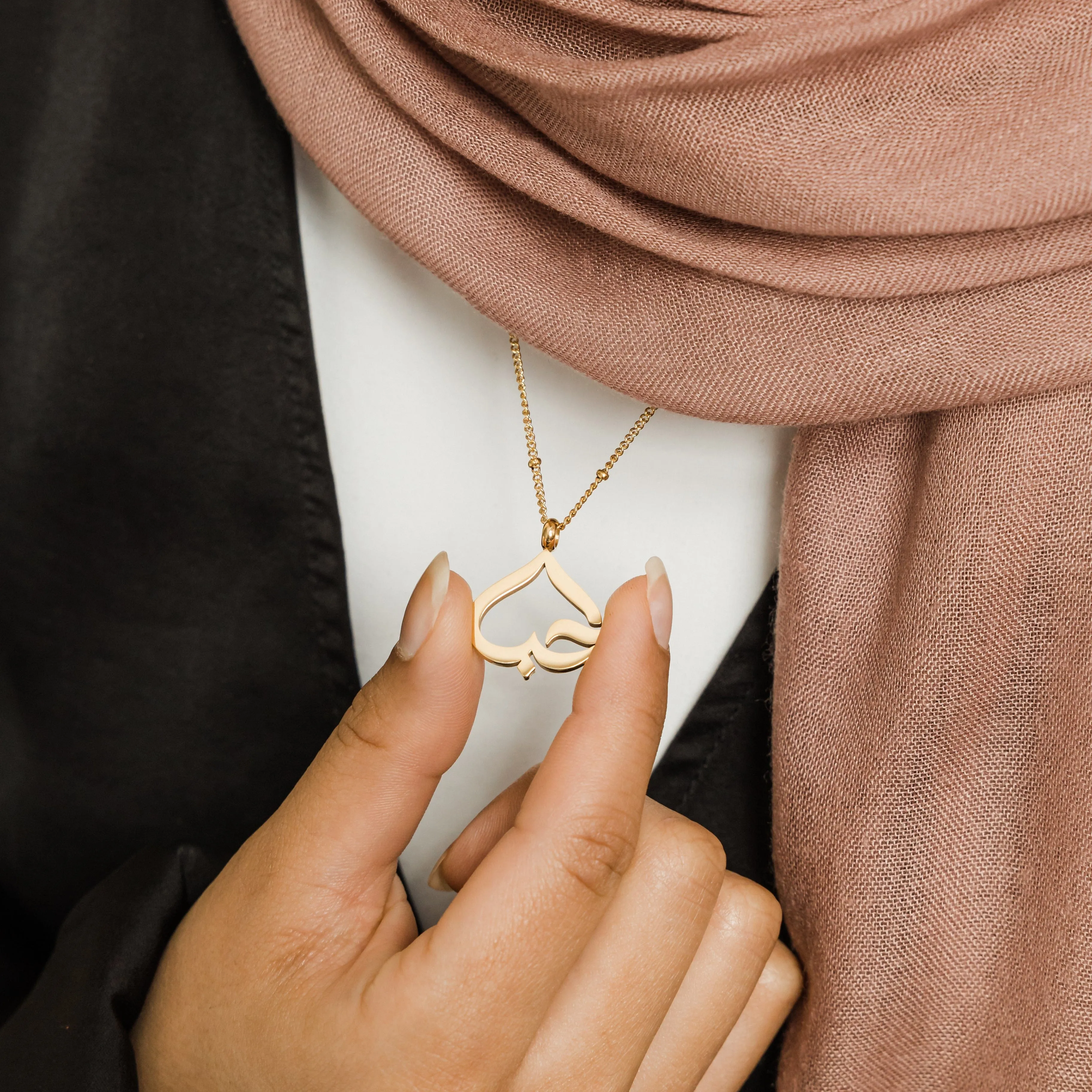 'Love' Heart Calligraphy Necklace