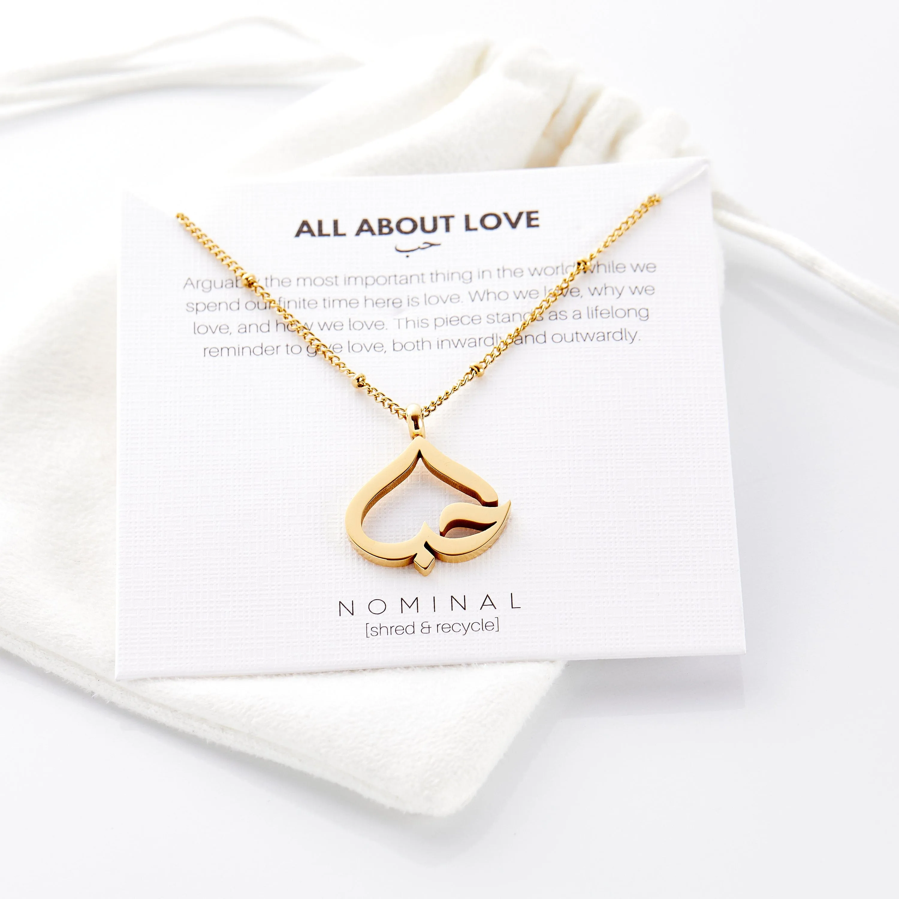 'Love' Heart Calligraphy Necklace