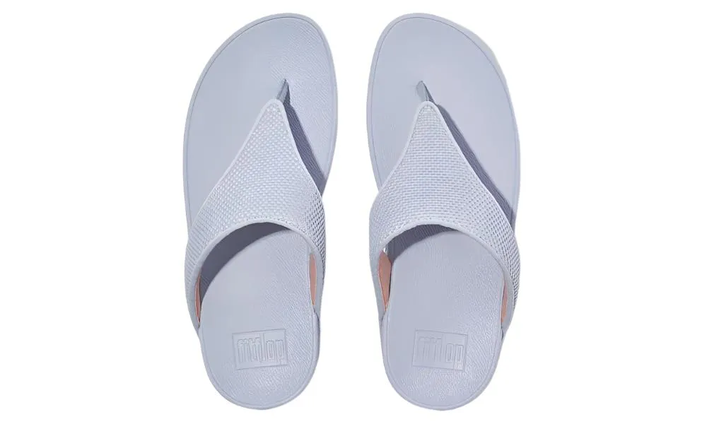 Lulu Water Resistant Two Tone Webbing Toe Thong Skywash Blue