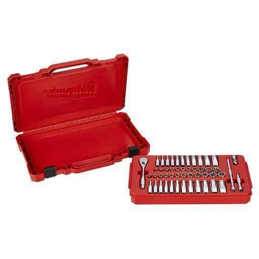 Milwaukee 48-22-9004 1/4" Drive 50 Piece Ratchet & Socket Set - SAE & Metric