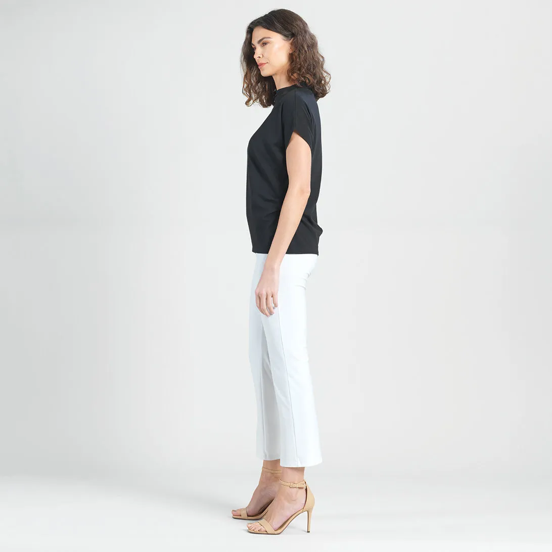 Modal Cotton - Funnel Neck Side Cinched Top - Black - Final Sale!