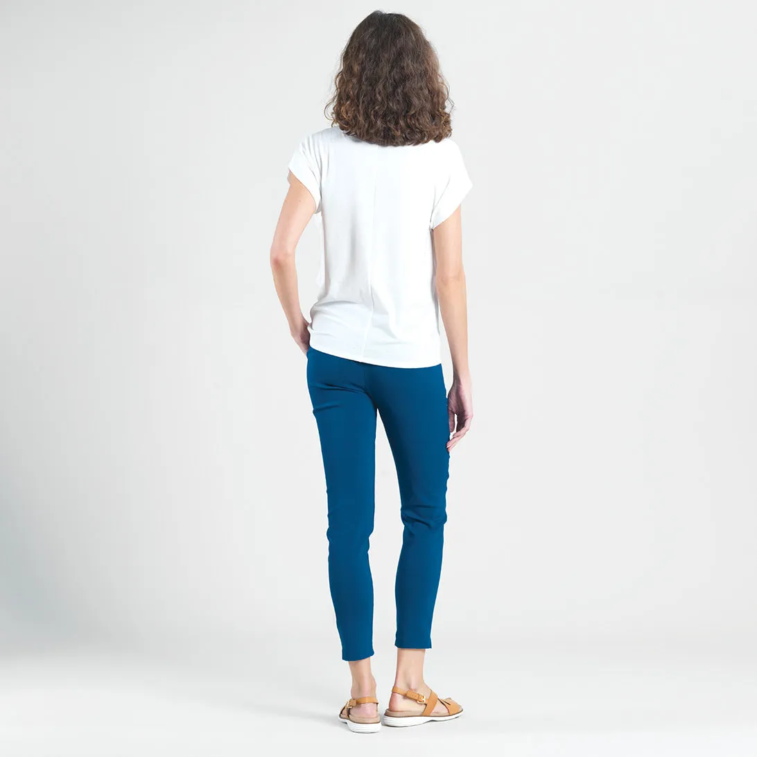 Modal Cotton - Funnel Neck Side Cinched Top - White - Final Sale!