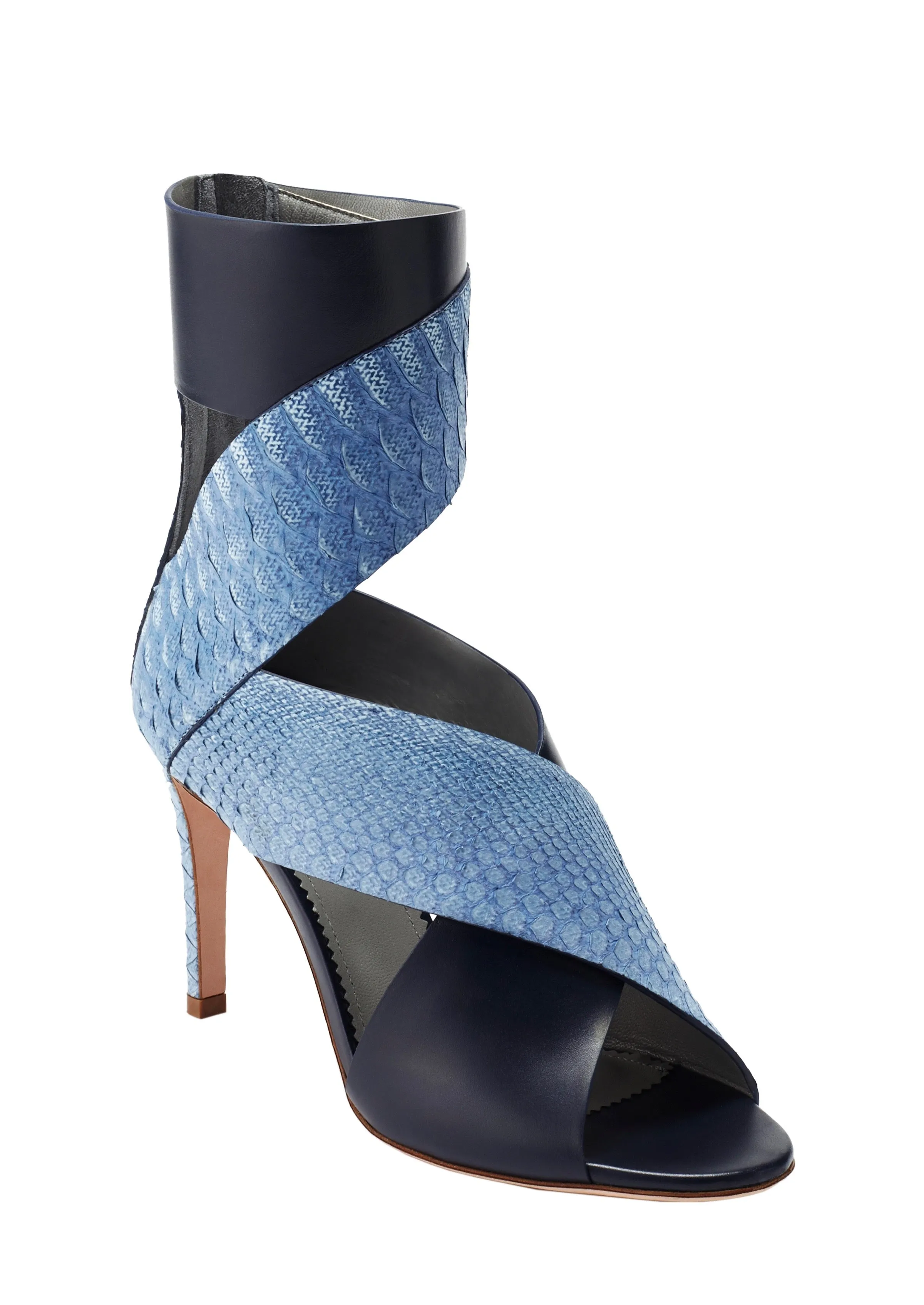 NADJA BLUE PYTHON SANDALS