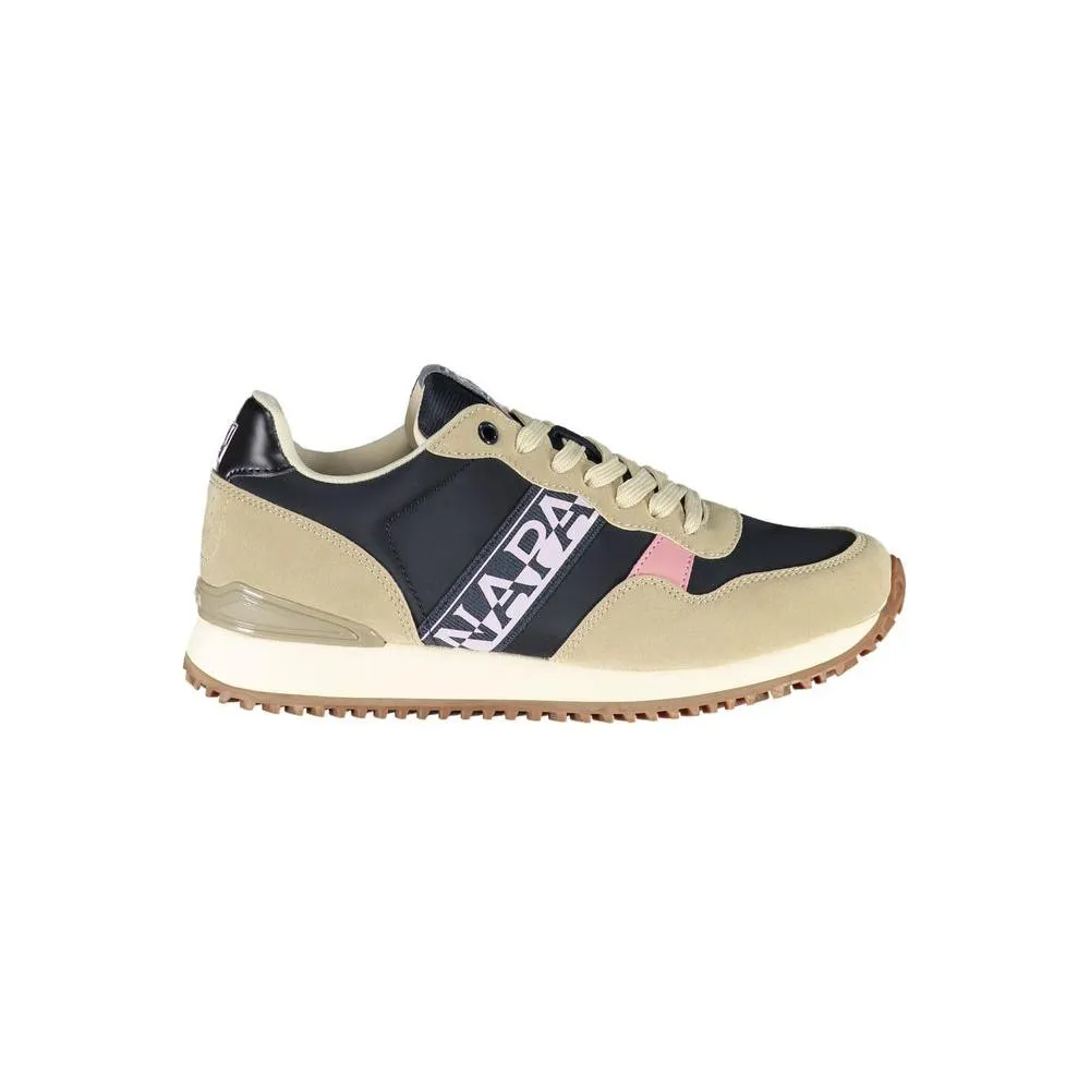 Napapijri Beige Lace-Up Sneakers with Contrasting Details