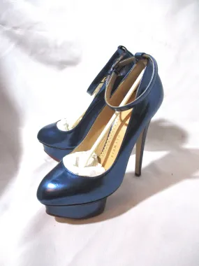 NEW CHARLOTTE OLYMPIA DOLORES High HEEL Pump Shoe Platform NWT ELECTRIC BLUE 36.5