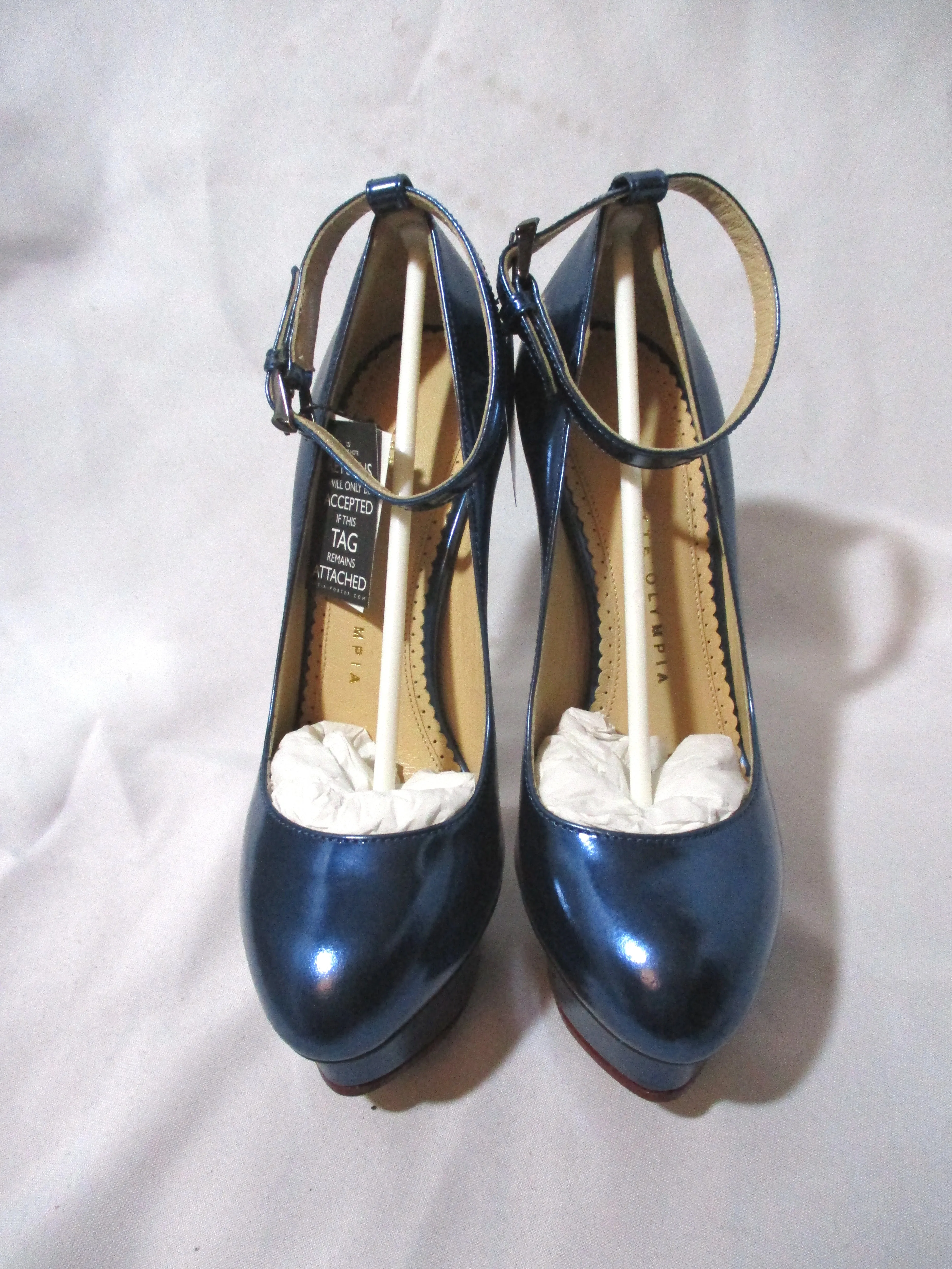 NEW CHARLOTTE OLYMPIA DOLORES High HEEL Pump Shoe Platform NWT ELECTRIC BLUE 36.5