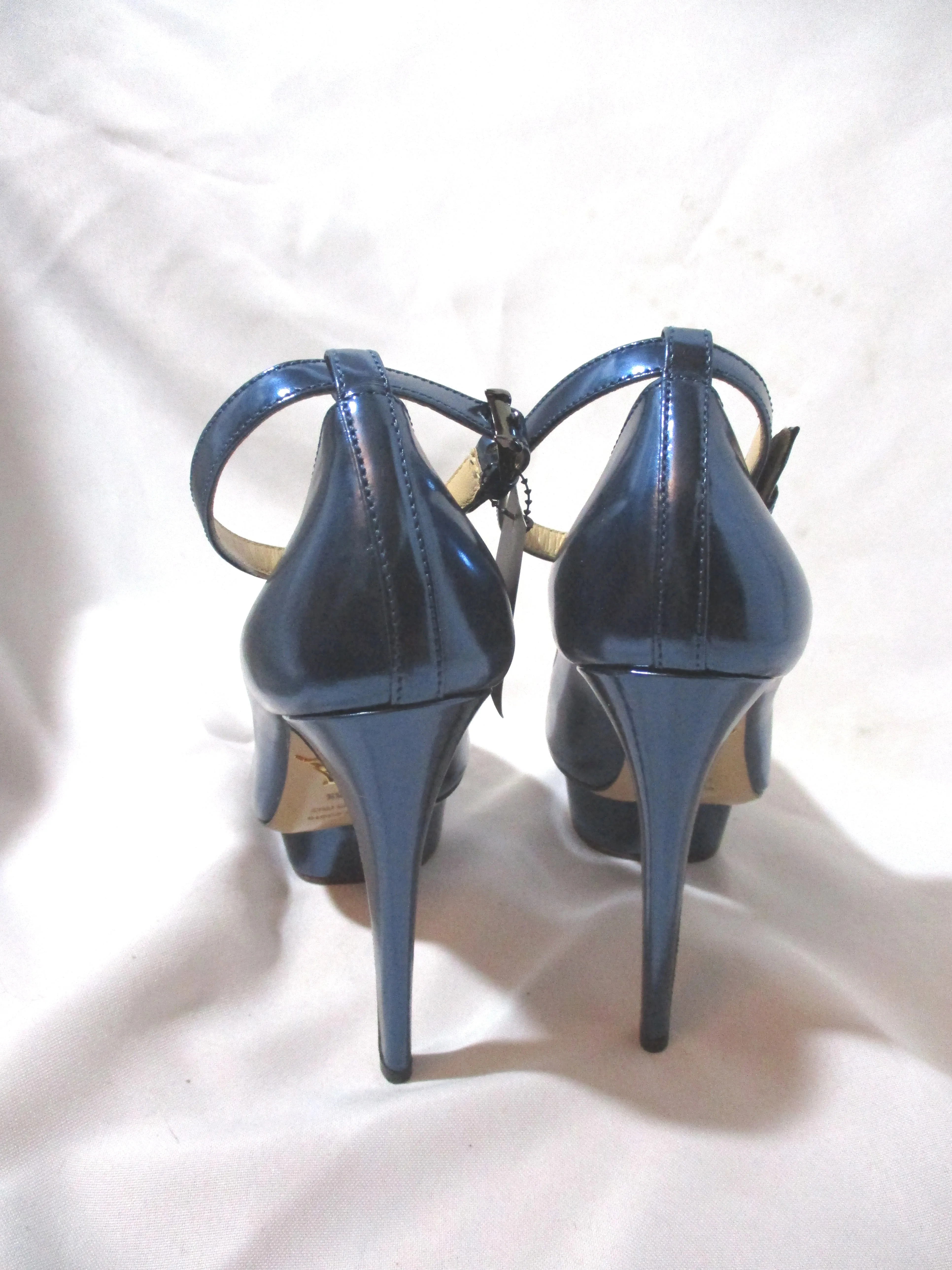 NEW CHARLOTTE OLYMPIA DOLORES High HEEL Pump Shoe Platform NWT ELECTRIC BLUE 36.5