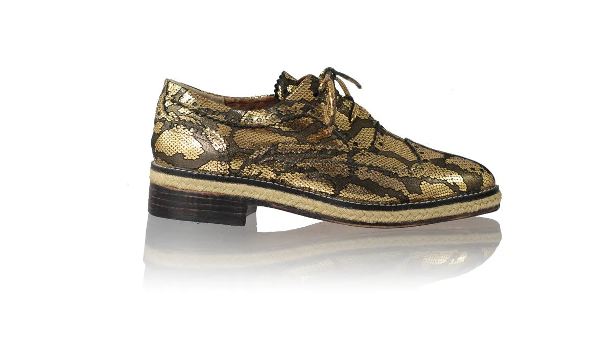 Pedro with Jute 25mm Flat - Black & Gold Snake Print