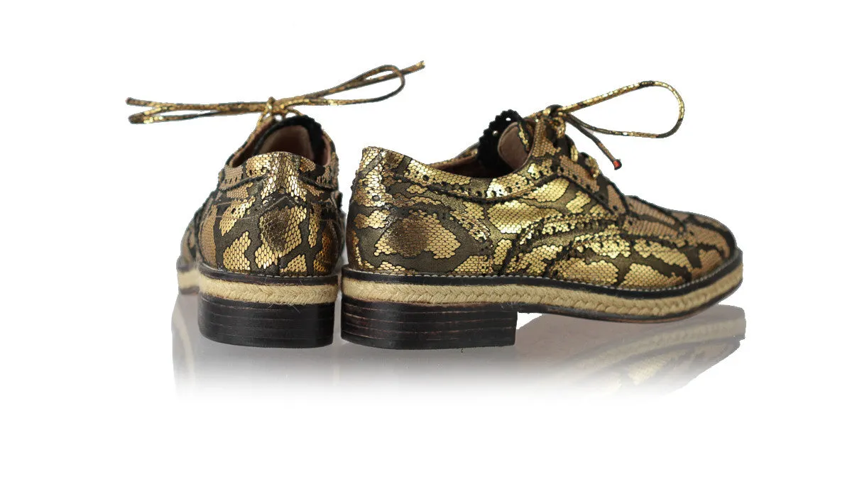 Pedro with Jute 25mm Flat - Black & Gold Snake Print