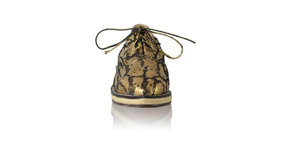 Pedro with Jute 25mm Flat - Black & Gold Snake Print