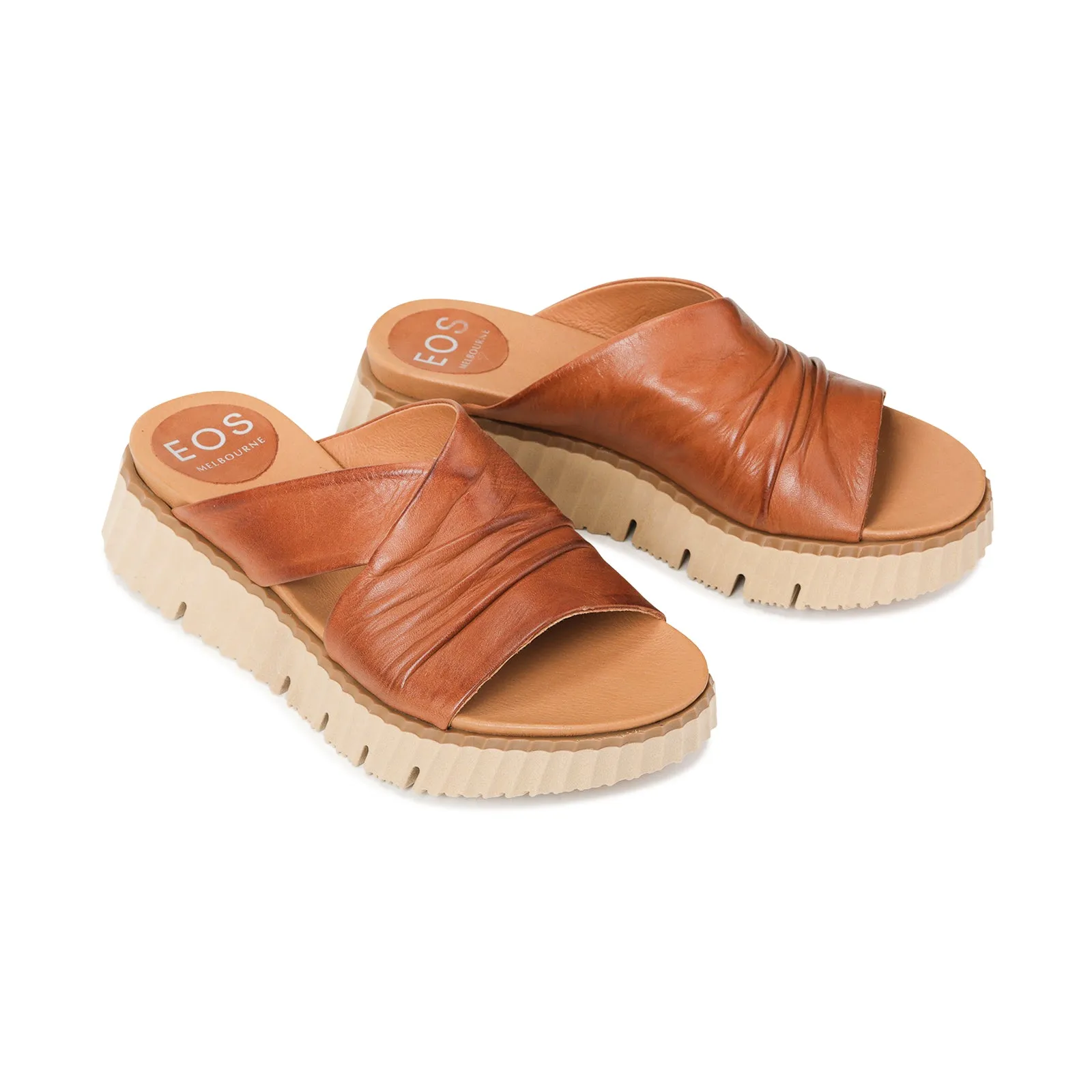 PELA LEATHER SLIDE SANDALS