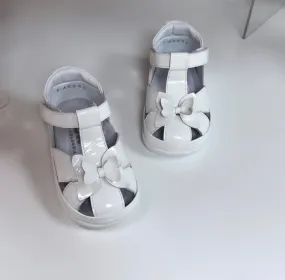 PEX White Patent Freya Sandals - WIDE FIT