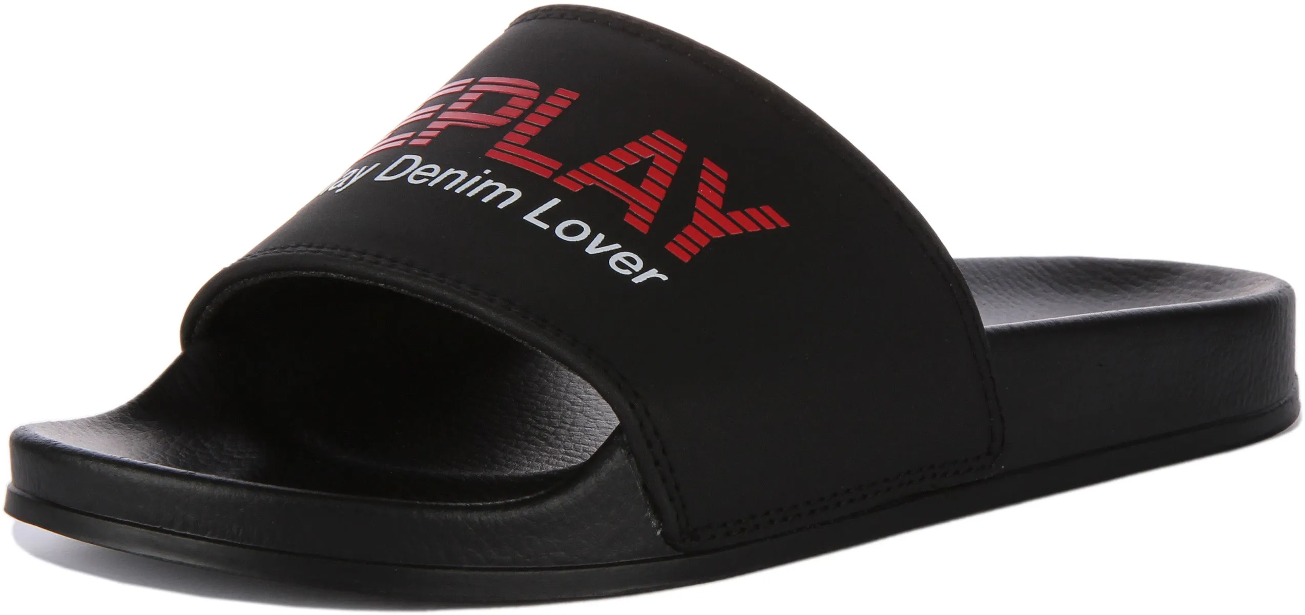 Replay Up Soft Slider In Black Red For Men