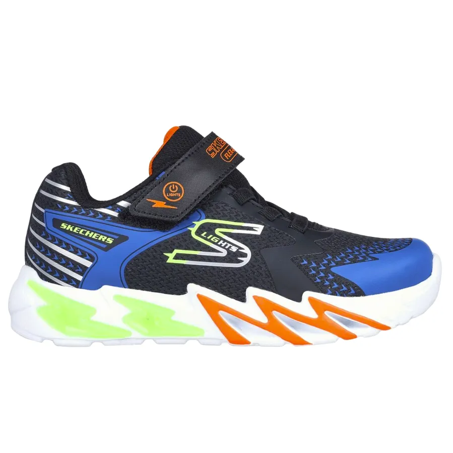 Skechers scarpa da ginnastica da ragazzo con luci S Lights Flex-Glow Bolt 400138L/BKBL nero-blu