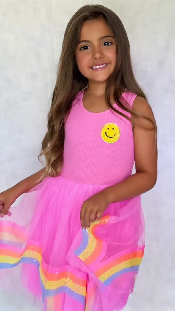 Smiley Rainbow Racer Back Dress