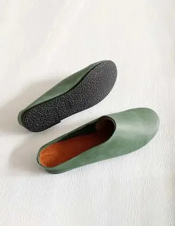 Soft Leather Flat Slippers