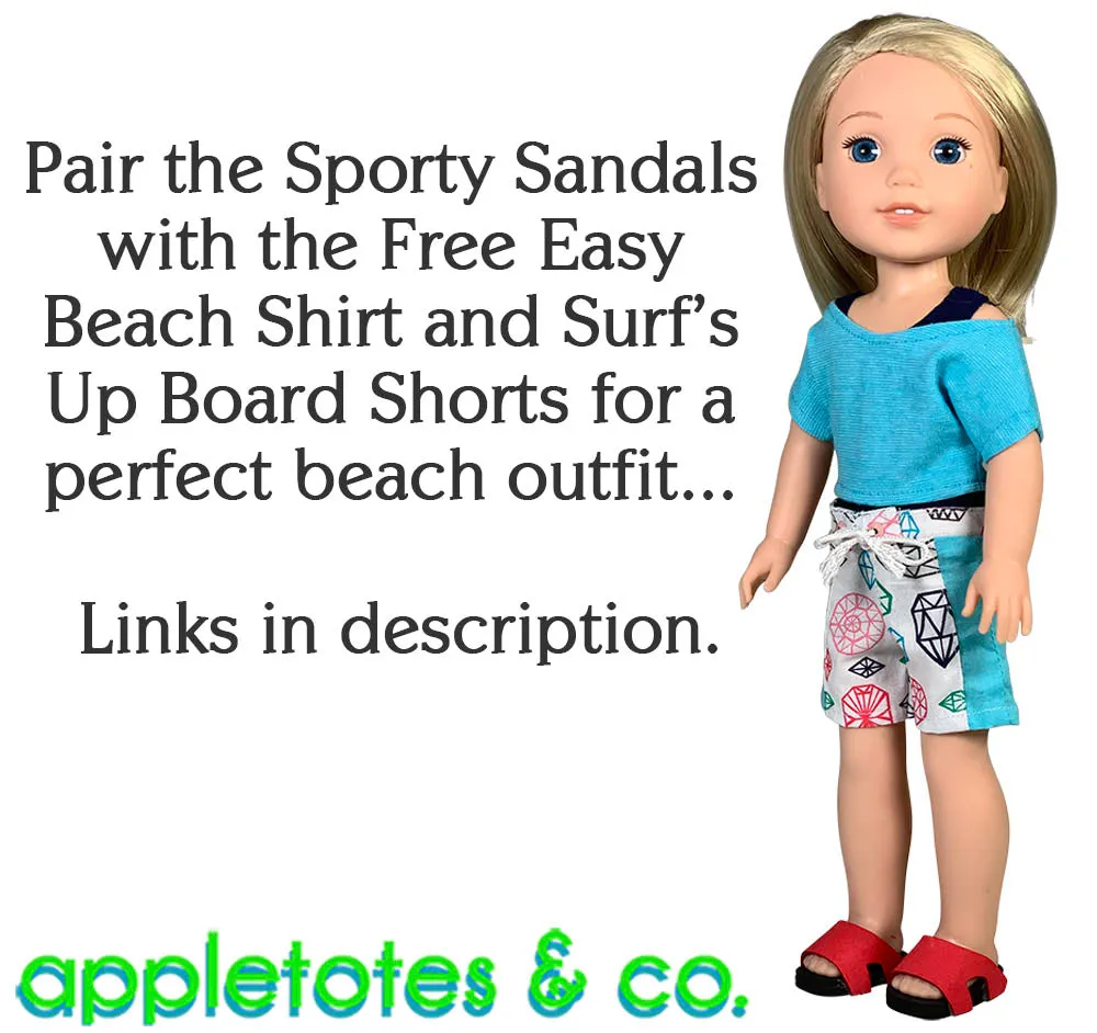 Sporty Sandals No Sew Pattern for 14 Inch Dolls