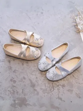 Stepping In Sparkles Rhinestone Metallic Flats By Liv and Mia