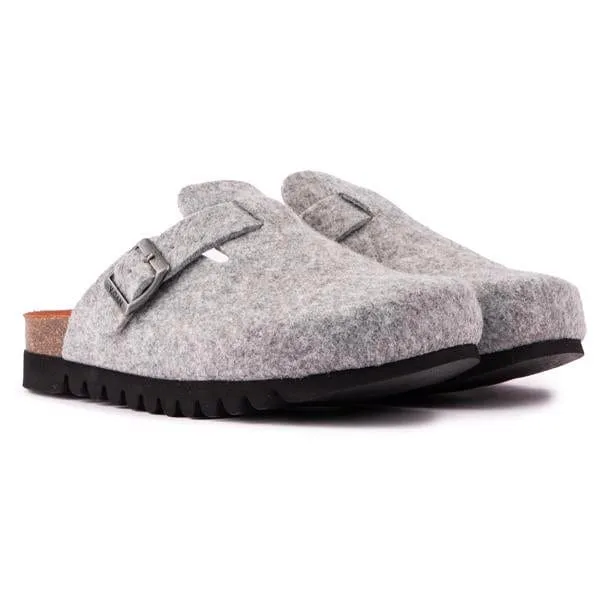 Taro Women's Footbed Textile Vegan Sandals | Grey