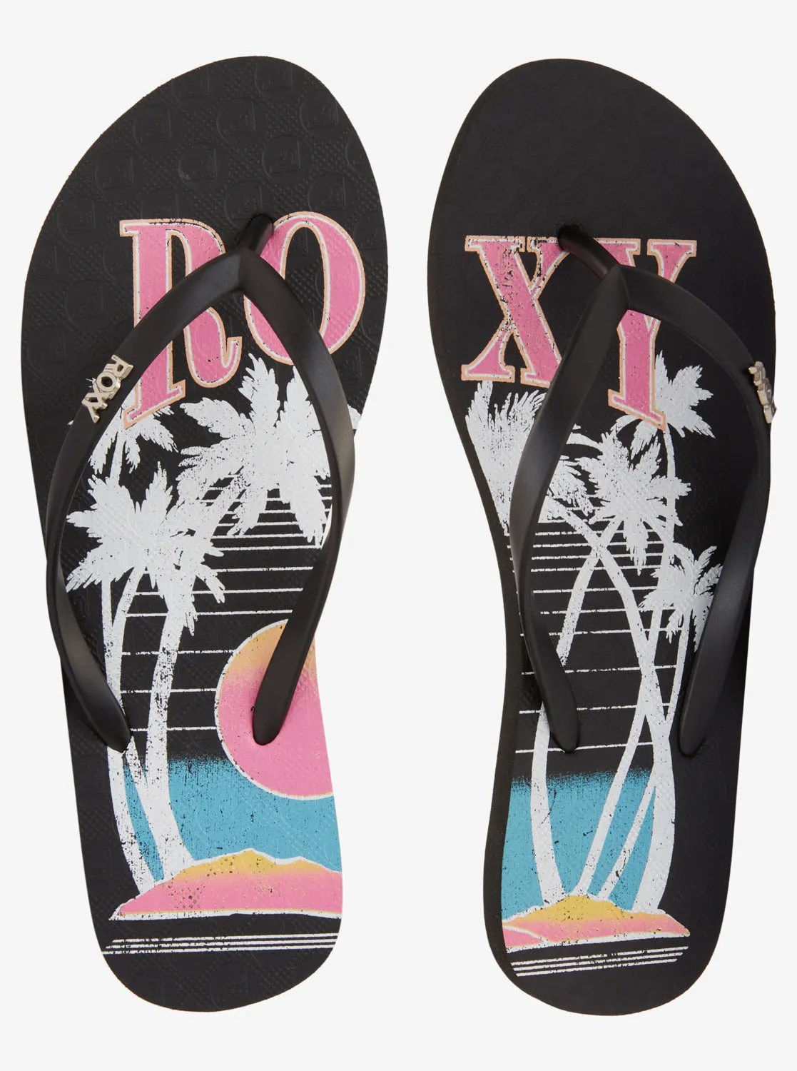 Viva Stamp Flip-Flops - Black Graphic