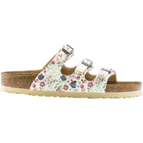 Women's Birkenstock Florida Soft Footbed Meadow Flowers Beige Birko-Flor