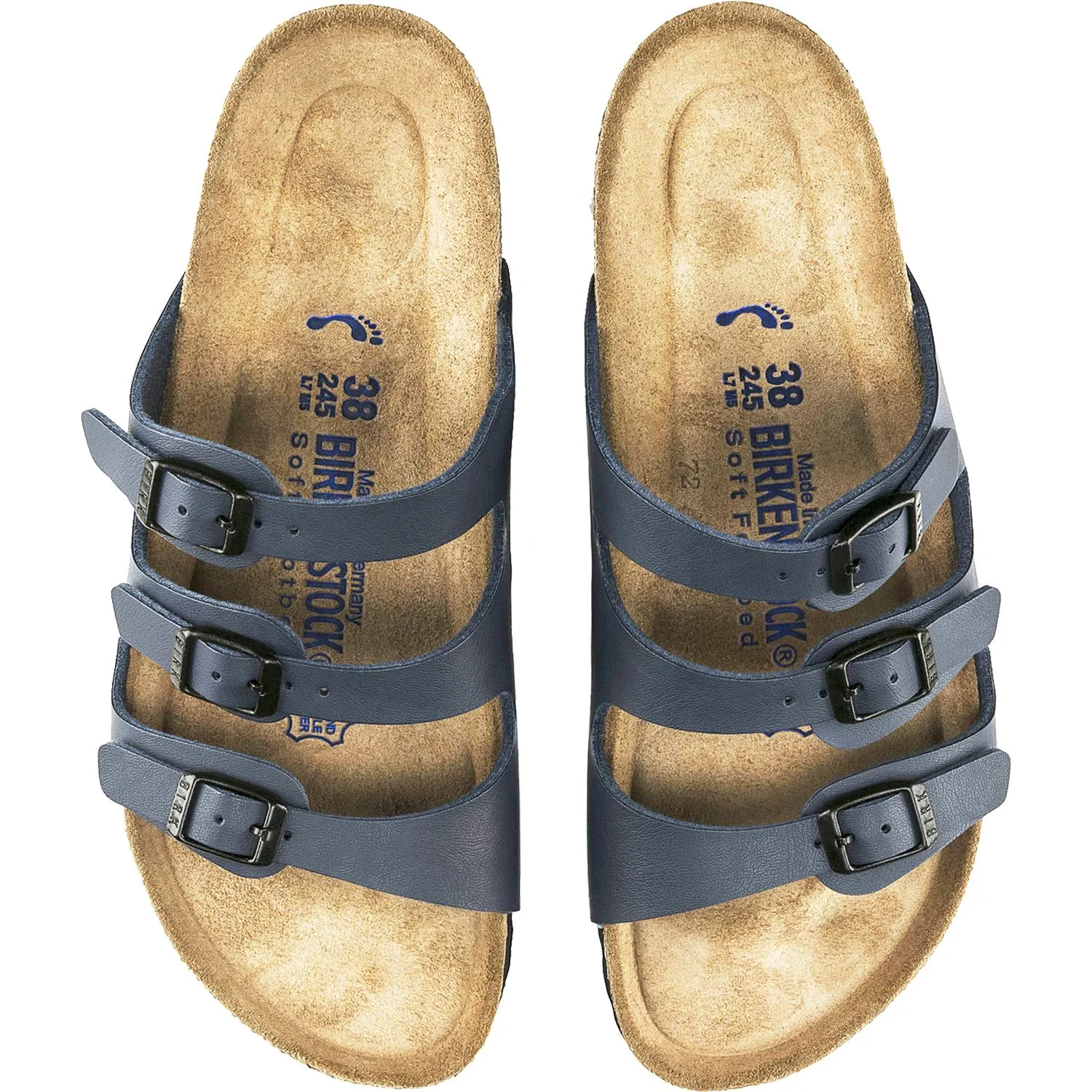 Women's Birkenstock Florida Soft Footbed Navy Birko-Flor