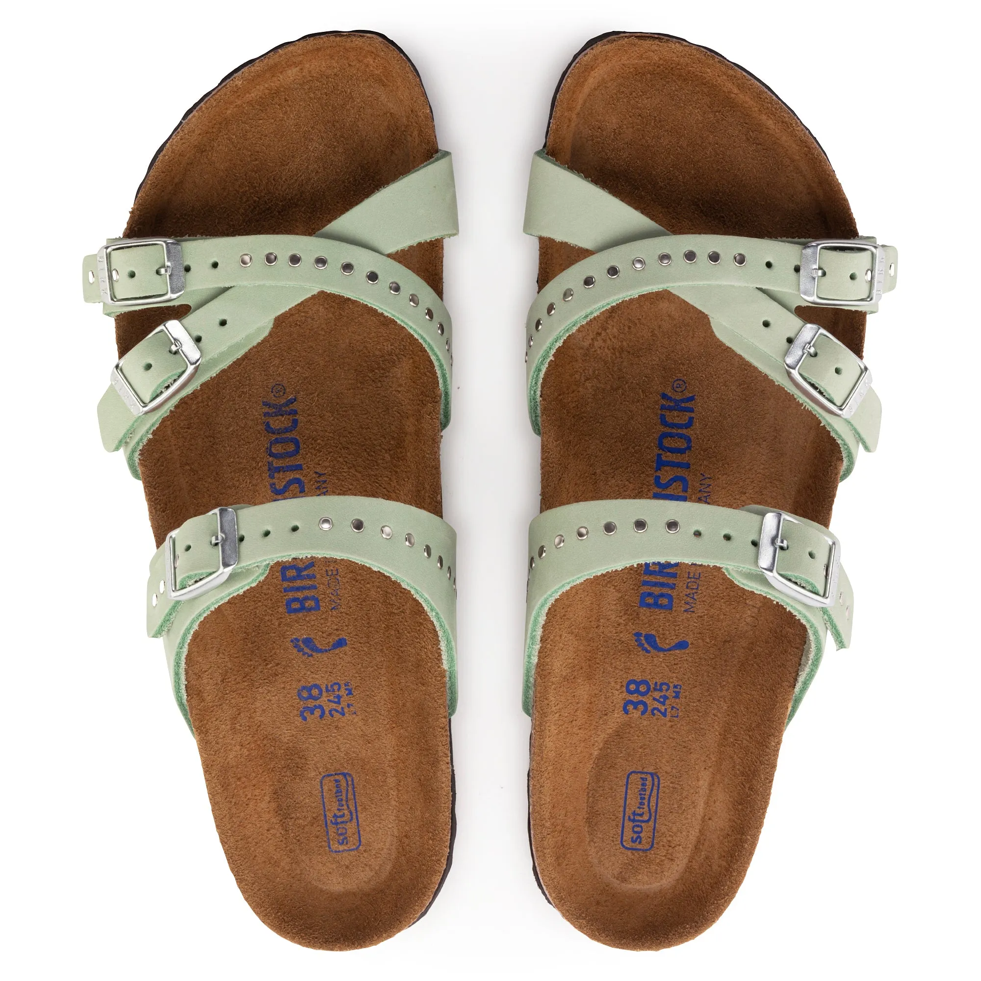 Women's Birkenstock Franca Soft Footbed Nubuck leather Color: Matcha