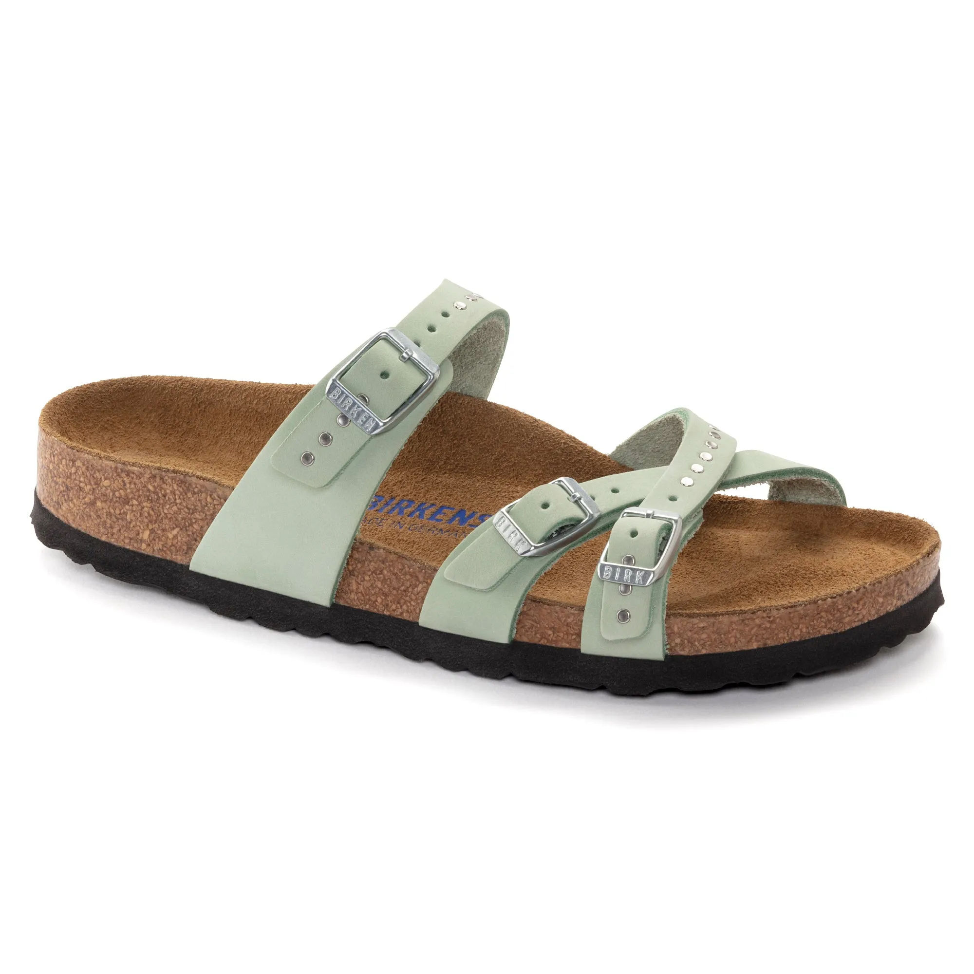 Women's Birkenstock Franca Soft Footbed Nubuck leather Color: Matcha