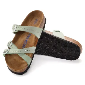 Women's Birkenstock Franca Soft Footbed Nubuck leather Color: Matcha