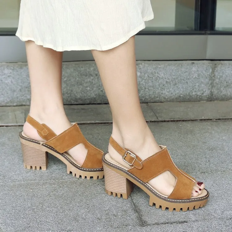 Women's's Wrap Strap Chunky Heel Platform Sandals