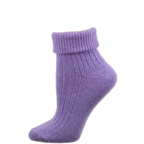 Wool/Cotton Blend Turncuff, Seamless Toe Socks For Women